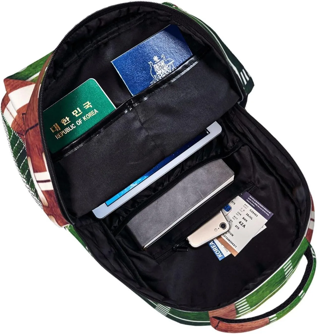 American Football Field Ball Backpack For School Laptop Bags Bookbag Big Casual Daypack For Student Girls Boys Kids Teens Travel Sports Work