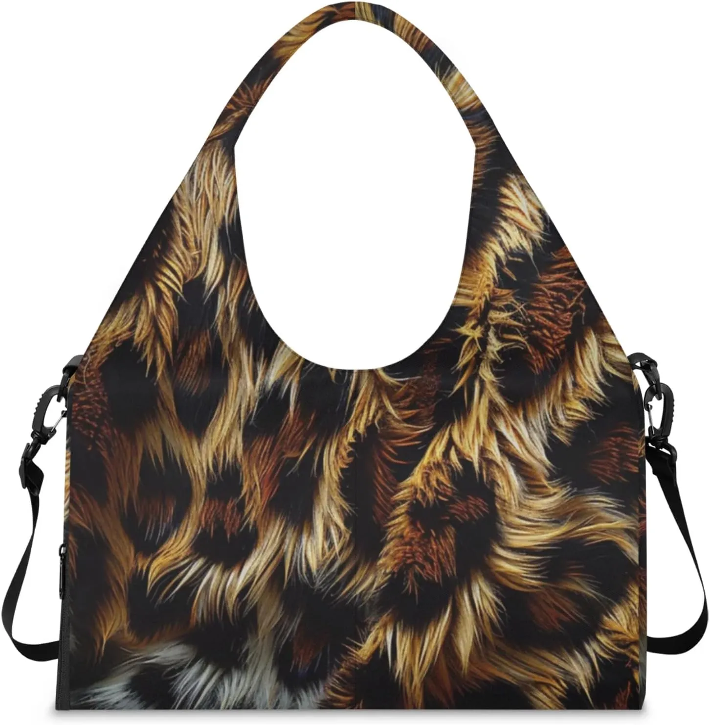 Animals Fur Pattern Gym Bag Yoga Mat Tote for Women with Shoes Compartment Lightweight Duffle Travel Carrier Wet Dry Storage Pockets Adjustable Pilates Mats Shoulder Bags for Sport Swim