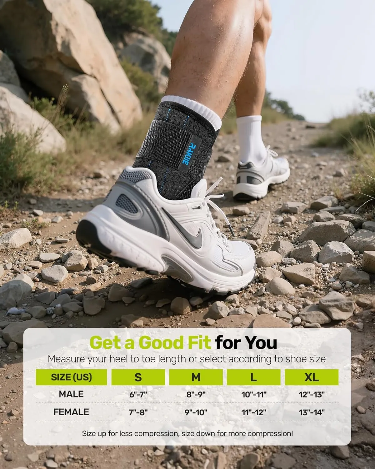 Ankle Brace for Women Men, Lace Up Ankle Brace with Reinforced Metal Support and 3D Silicone Pad, Lightweight Ankle Stabilizer for Running, Basketball, Volleyball, Achilles, Tendon, Sprain, Blue M (8"-9"/9"-10")