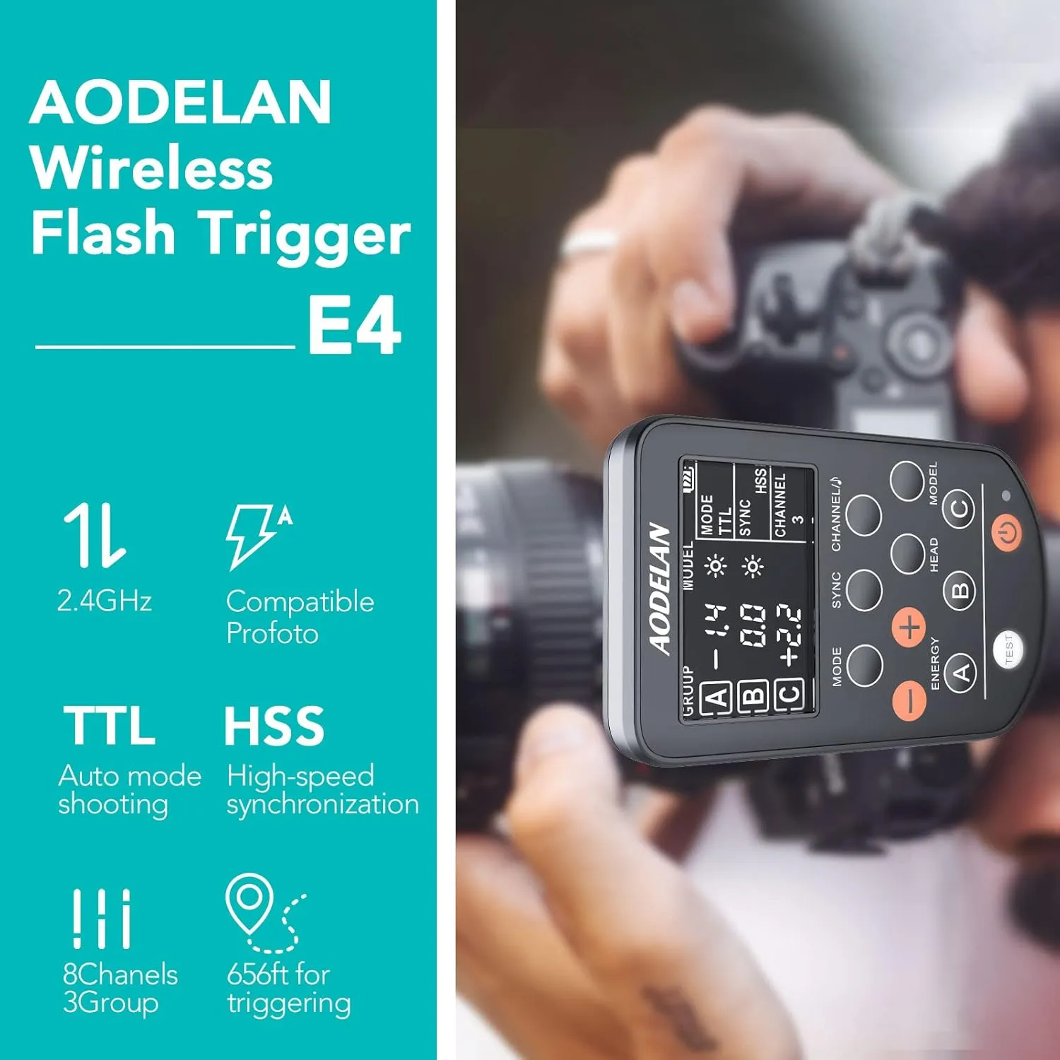 AODELAN TTL HSS 1/8000s Wireless Flash Remote Trigger Compatible for Sony Camera; Replace Profoto Air Remote TTL-S