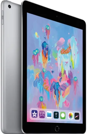 Apple iPad with WiFi, 128GB, Space Gray (2018 Model) (Renewed)