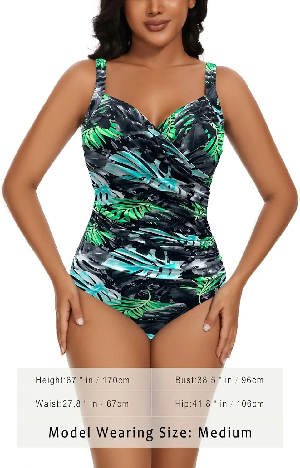 Aqua Regina Plus Size Swimsuit for Women One Piece Bathing Suit Ruched Tummy Control Adjustable Swimwear