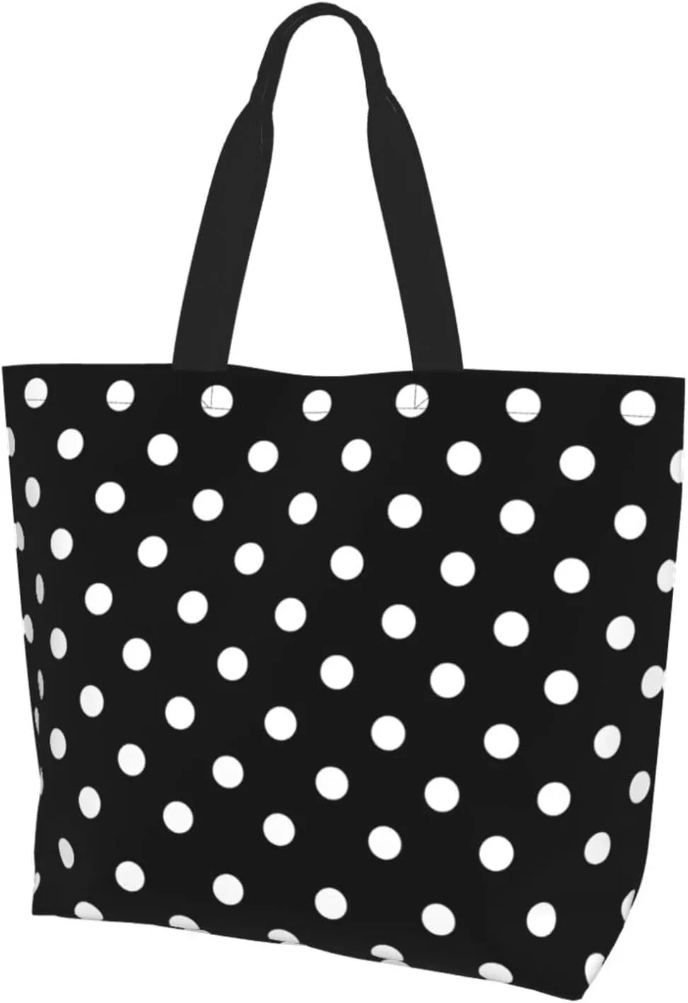 ASYG Red and White Polka Dot Tote Bag Lightweight Handbags Travel Shoulder Bag for Hiking,Yoga, Gym,Shopping Travel Beach