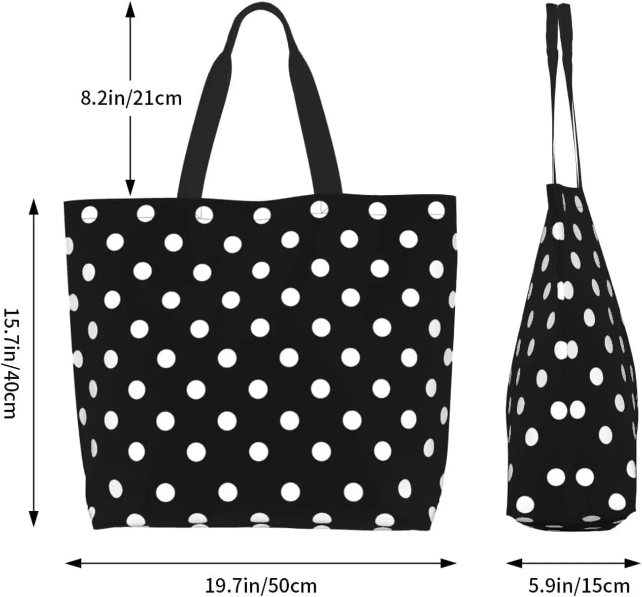 ASYG Red and White Polka Dot Tote Bag Lightweight Handbags Travel Shoulder Bag for Hiking,Yoga, Gym,Shopping Travel Beach