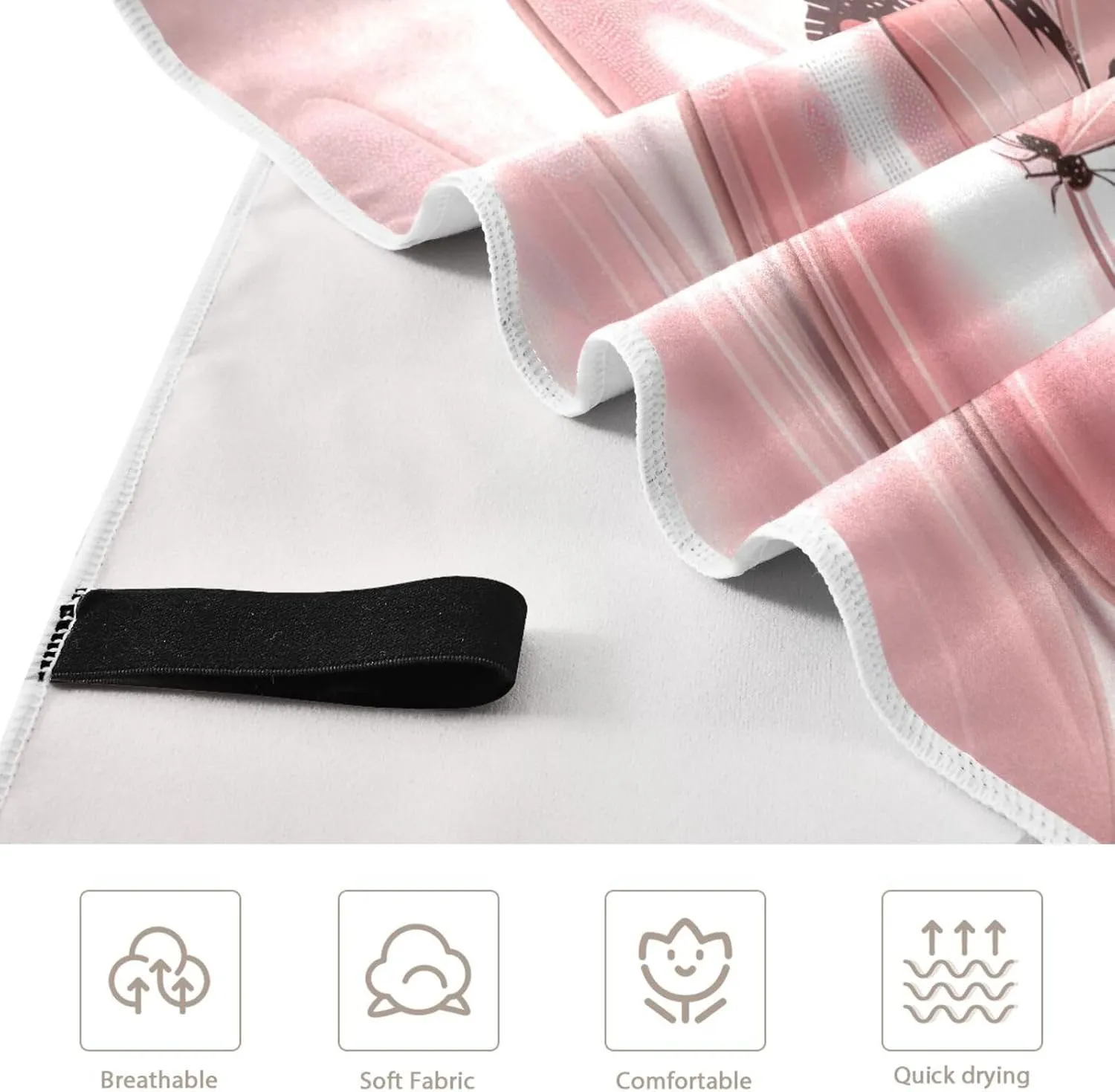 ATTX Elegant Pink High Heel Shoes Beach Towel 31x71 Inch - Lightweight Quick Dry Sand Resistant Microfiber Towel Blanket for Pool, Yoga, Gym & Travel | Multipurpose Swim Bath Sports #597