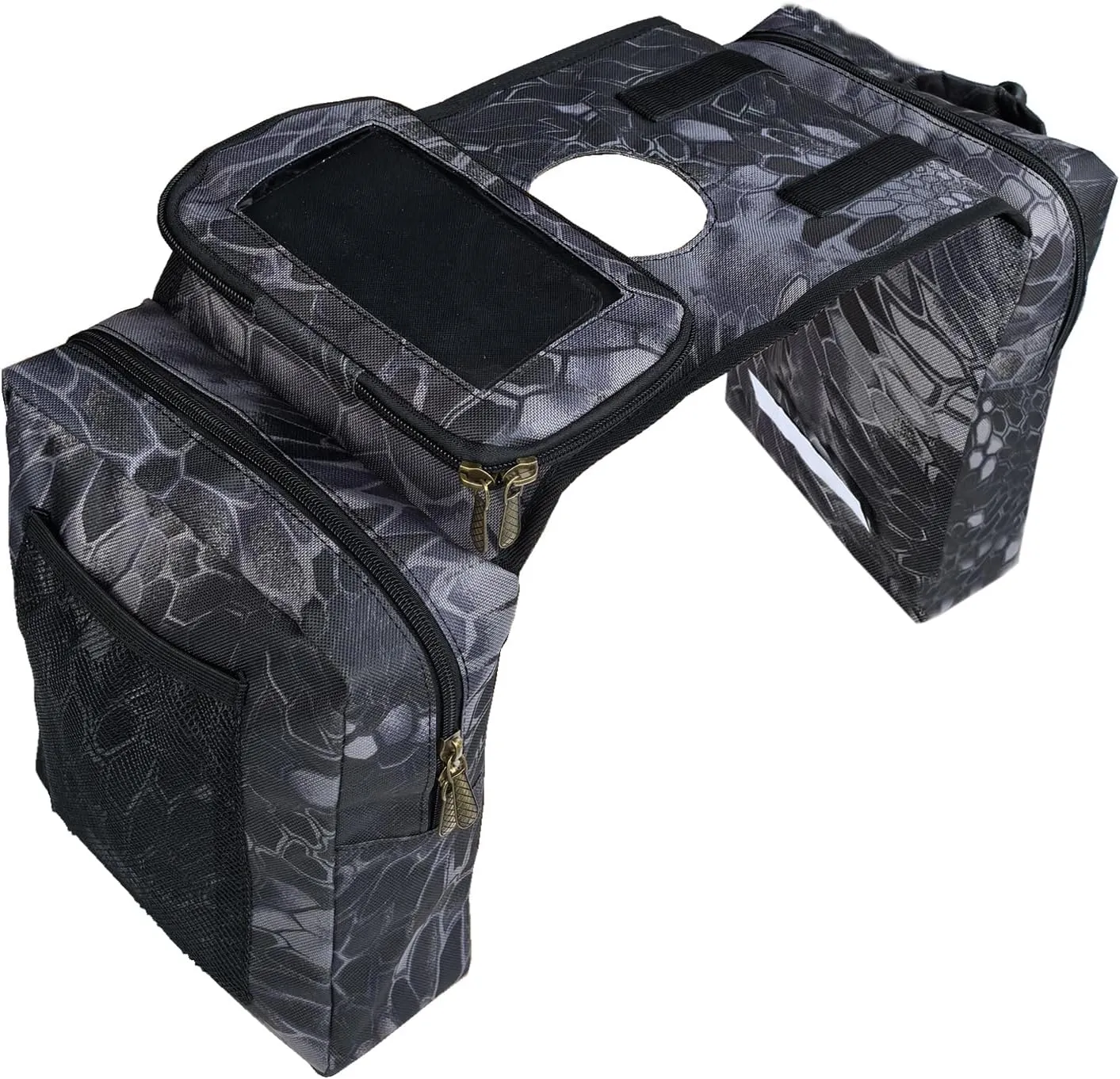 ATV Tank Bag Saddle Bag Waterproof Motorcycle Bag Compatible with Snowmobile Sportsman Scrambler FourTrax Grizzly UTV Hanging Storage Bag Phython