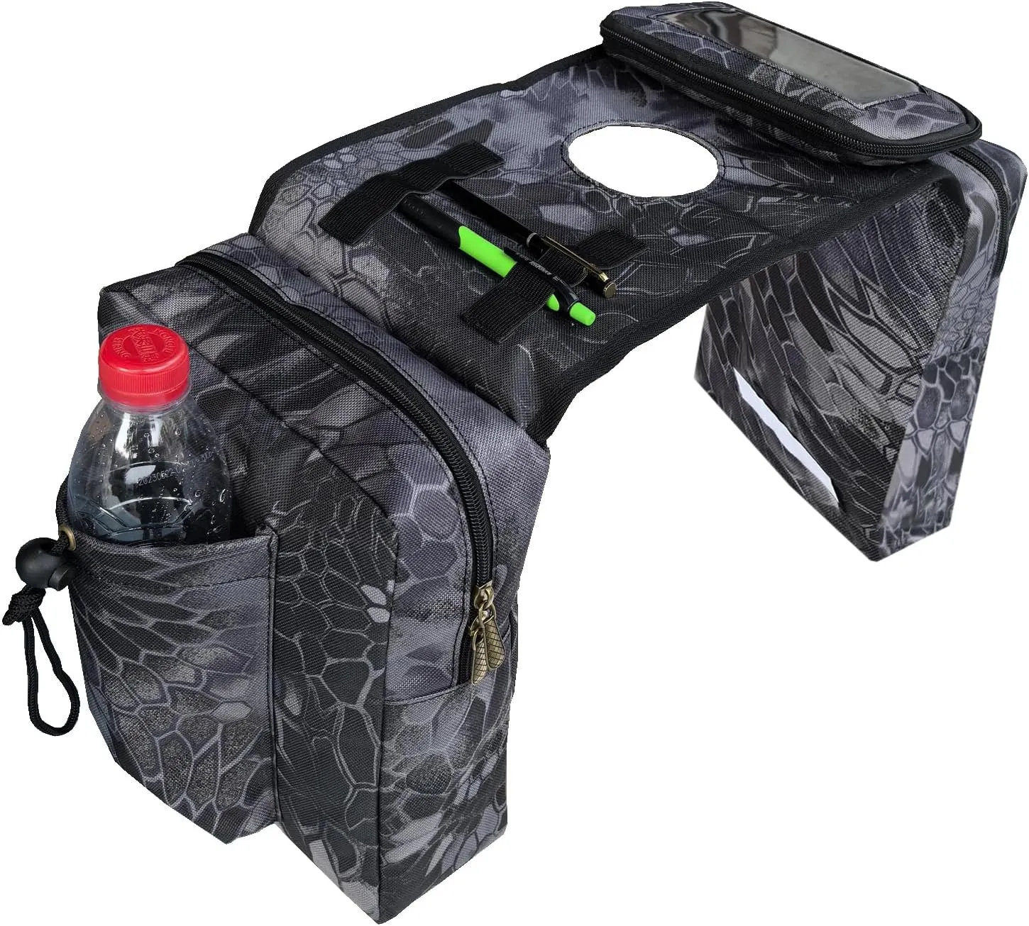 ATV Tank Bag Saddle Bag Waterproof Motorcycle Bag Compatible with Snowmobile Sportsman Scrambler FourTrax Grizzly UTV Hanging Storage Bag Phython
