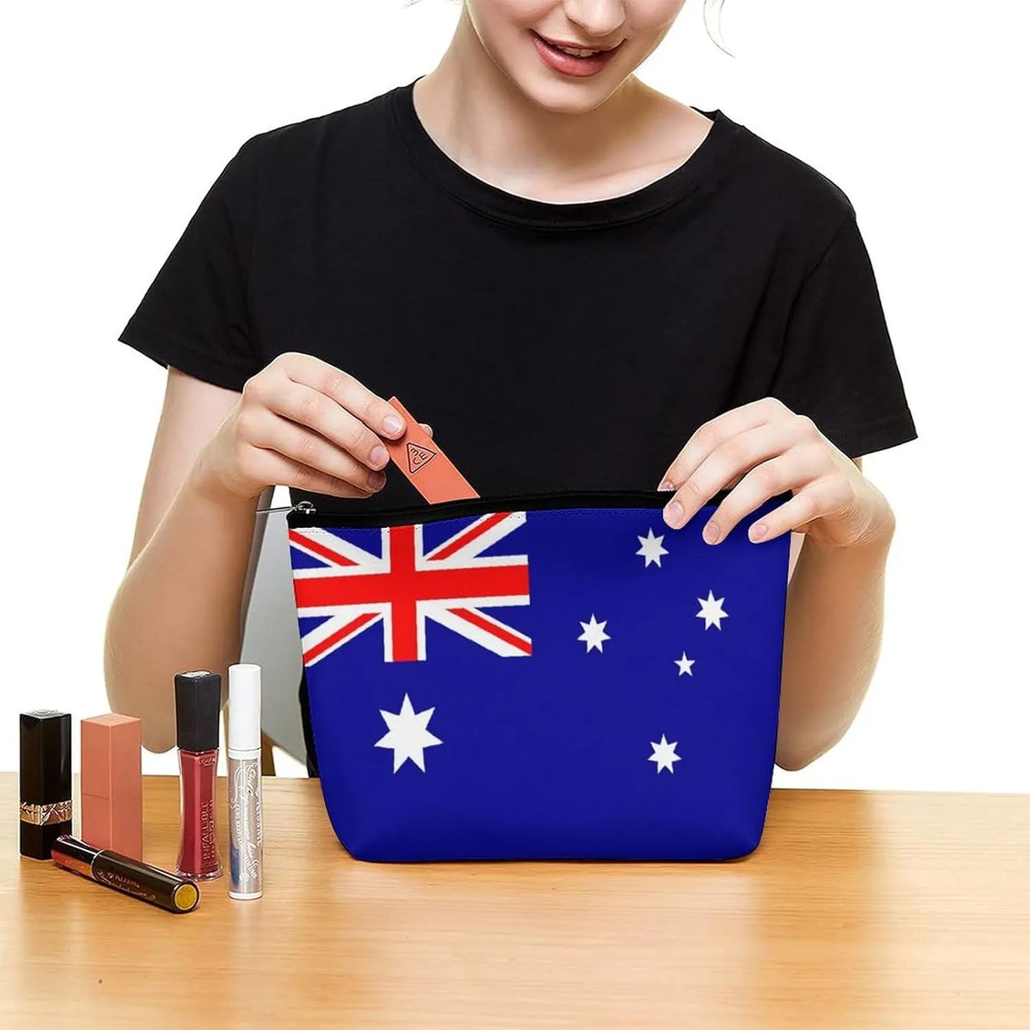 Australia Flag Travel Cosmetic Bag Lightweight Makeup Organizer for Women