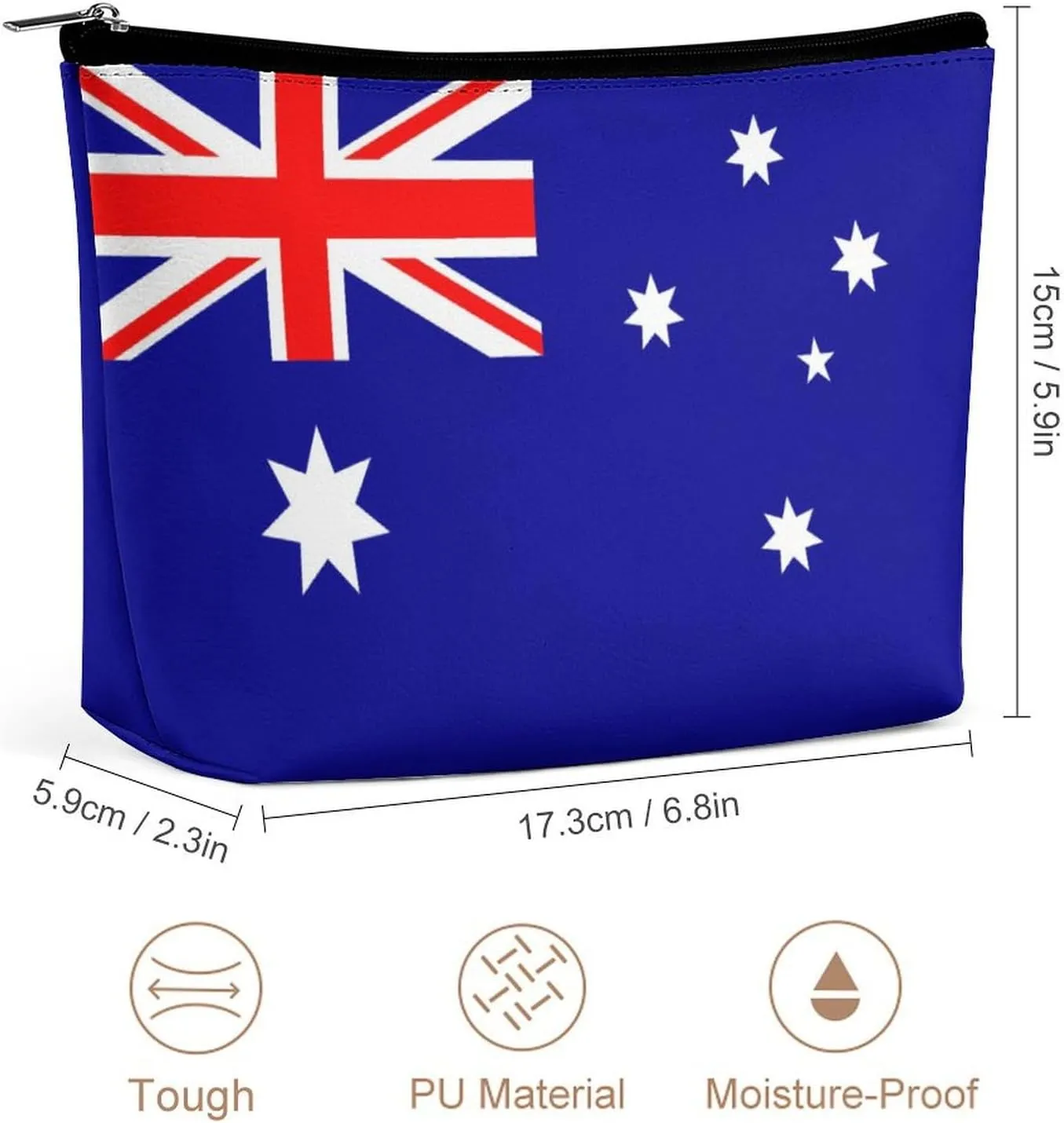 Australia Flag Travel Cosmetic Bag Lightweight Makeup Organizer for Women