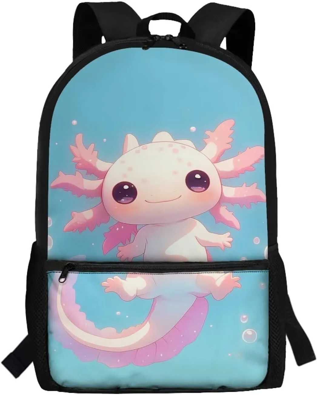 Axolotl Backpack for School Boys Elementary Bookbag Back Pack Rucksack for Kindergarten Preschool Students Daypack Light Weight Laptop Bags Student Schoolbag