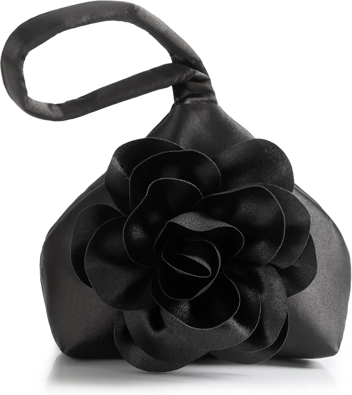 BABEYOND Clutch Purses for Women - Evening Bags Flower Satin Handbag Classy Wristlet Purse for Party Daily Wedding