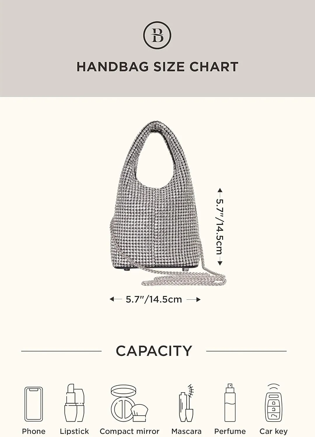 BABEYOND Clutch Purses for Women - Sparkly Evening Bags Glitter Rhinestone Portable Handbag for Party Prom Wedding