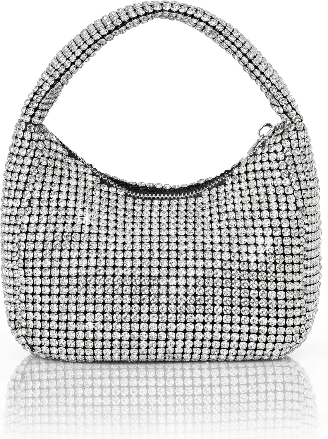 BABEYOND Rhinestone Purse for Women - Sparkly Evening Bags Full Glitter Rhinestone Portable Handbag for Party Wedding Prom