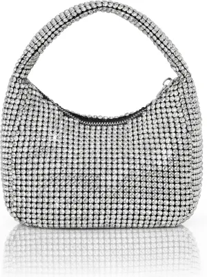 BABEYOND Rhinestone Purse for Women - Sparkly Evening Bags Full Glitter Rhinestone Portable Handbag for Party Wedding Prom