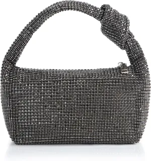BABEYOND Rhinestone Purse for Women - Sparkly Evening Bags Glitter Rhinestone Knot Portable Handbag for Party Wedding Prom