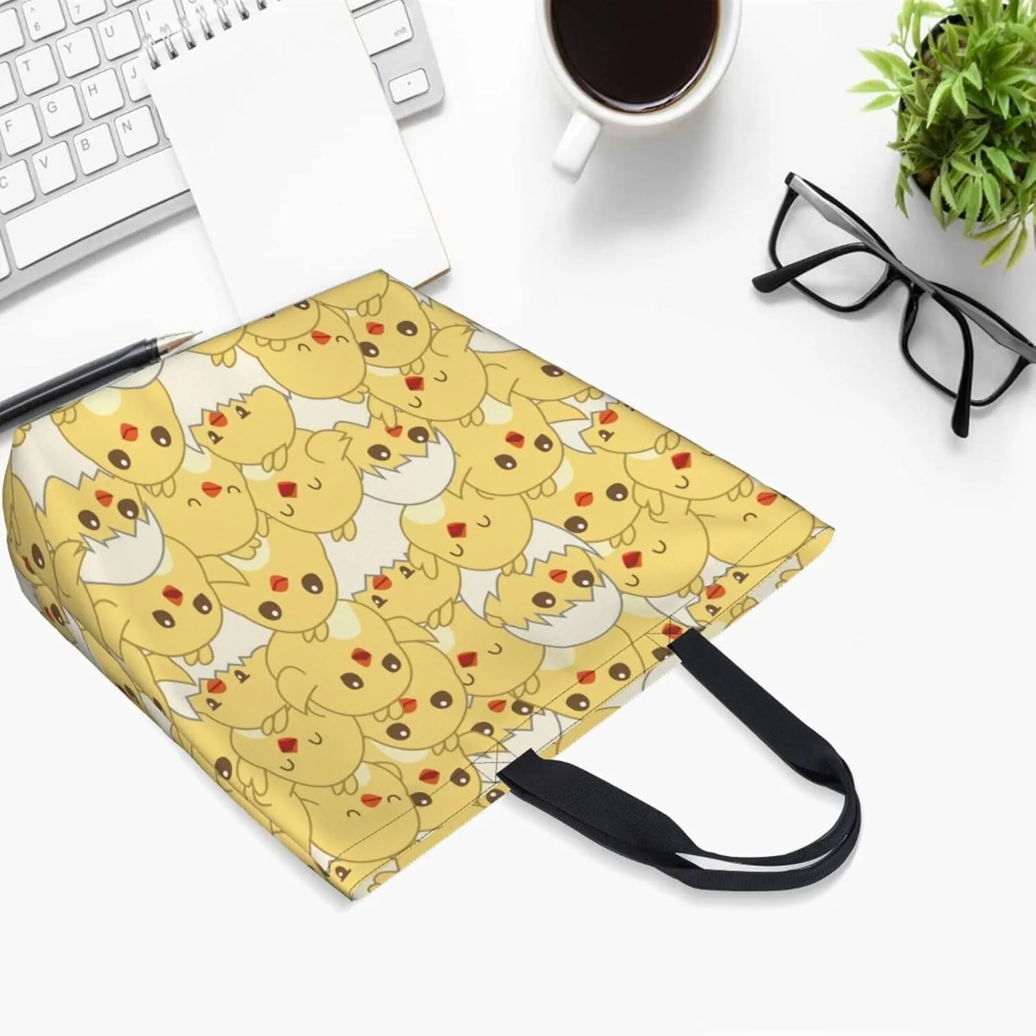 Baby Chicks Reusable Grocery bags Big Capacity Shopping Bag Canvas Shoulder Tote Handbag for Women Girls