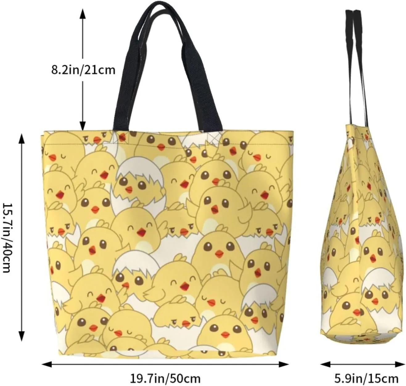 Baby Chicks Reusable Grocery bags Big Capacity Shopping Bag Canvas Shoulder Tote Handbag for Women Girls
