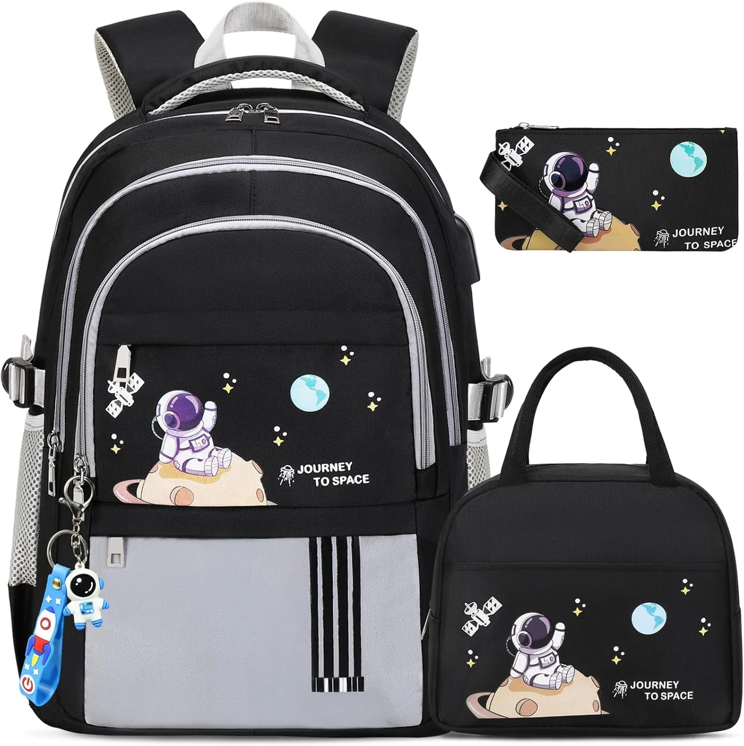 Backpack for Boys - Boy Backpack Schoolbag for Boys Kids Teens Girls Elementary Middle School Bags, Waterproof Lightweight Kids Bookbag Backpacks Casual Daypack with Lunch Bag Set