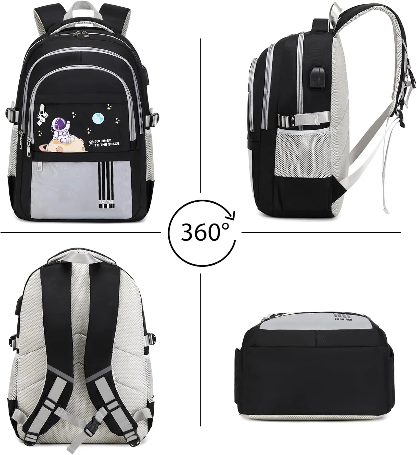 Backpack for Boys - Boy Backpack Schoolbag for Boys Kids Teens Girls Elementary Middle School Bags, Waterproof Lightweight Kids Bookbag Backpacks Casual Daypack with Lunch Bag Set