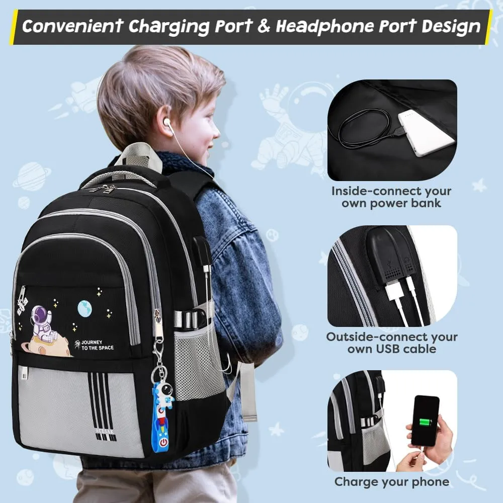 Backpack for Boys - Boy Backpack Schoolbag for Boys Kids Teens Girls Elementary Middle School Bags, Waterproof Lightweight Kids Bookbag Backpacks Casual Daypack with Lunch Bag Set