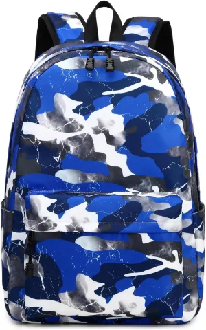 Backpack for Boys Elementary Bookbags Durable Lightweight Teenager Student School Bags Travel Waterproof (4-Blue)