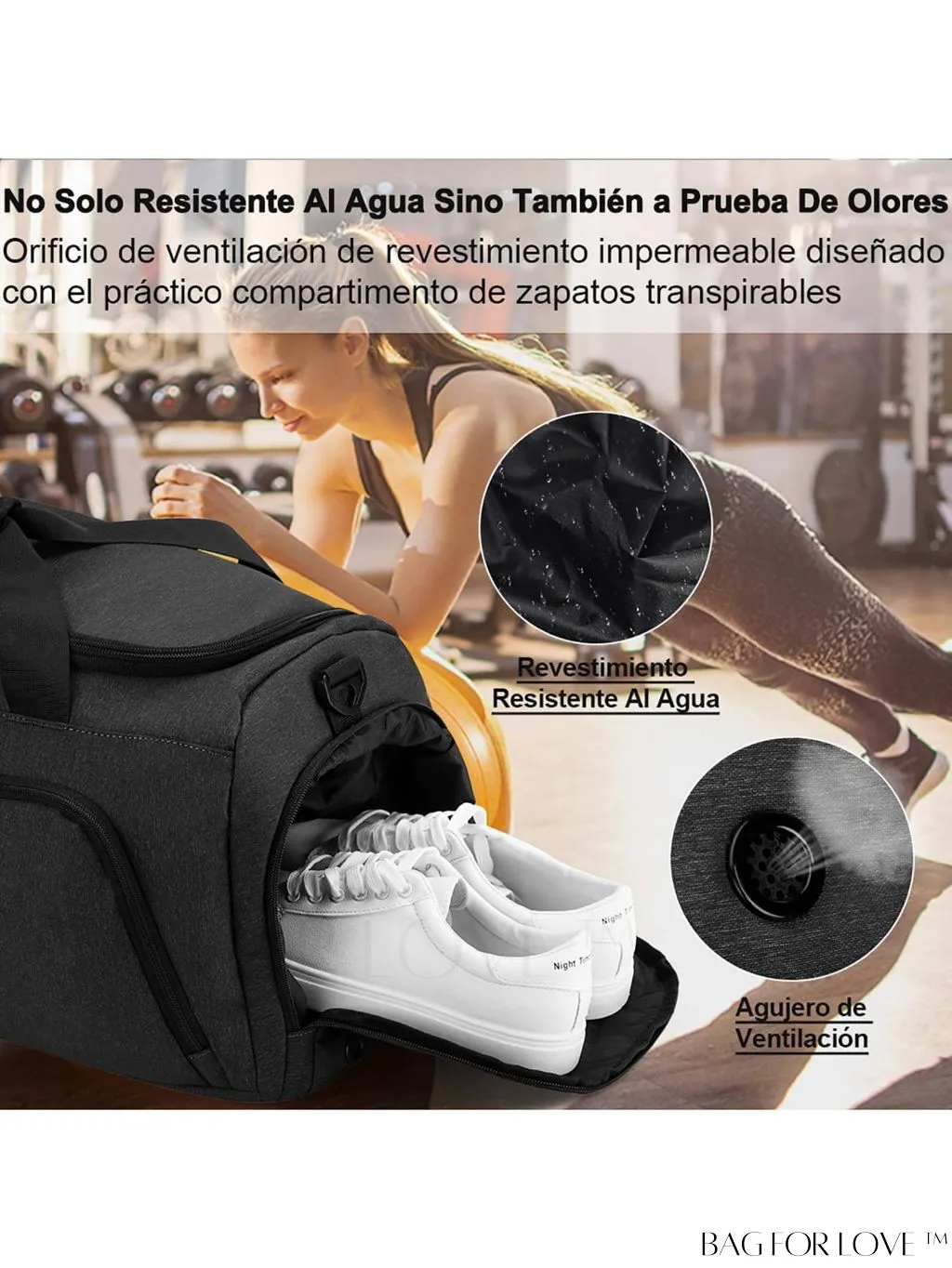 BagForLove - 40L Gym Duffle Bag with Wet Pocket and Shoe Compartment - Ideal for Sports and Travel