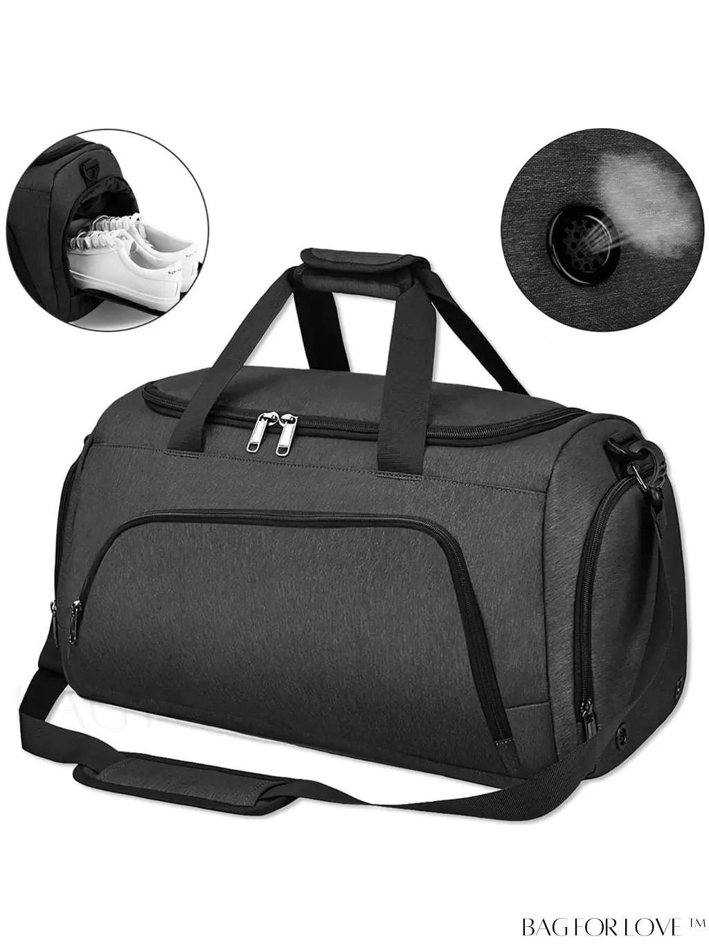 BagForLove - 40L Gym Duffle Bag with Wet Pocket and Shoe Compartment - Ideal for Sports and Travel