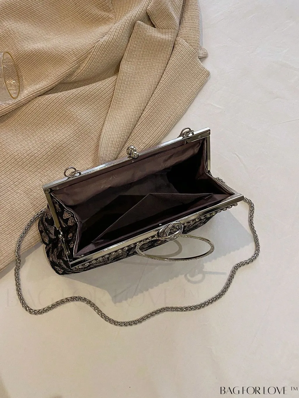 BagForLove - Chic Sequin Handbag with Ring Chain - Compact and Stylish