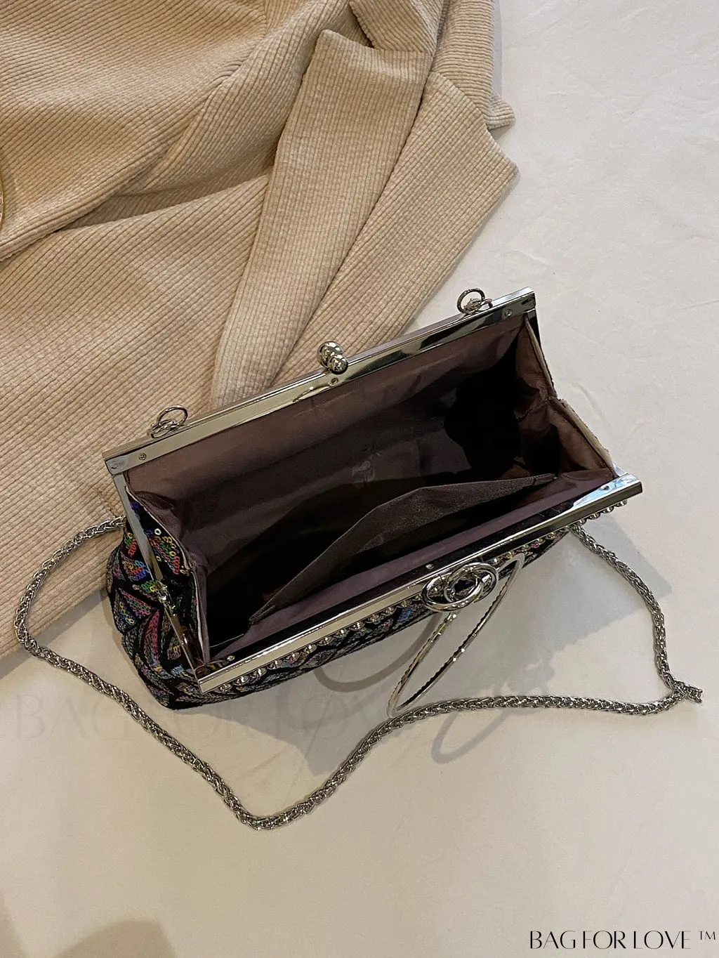BagForLove - Chic Sequin Handbag with Ring Chain - Compact and Stylish