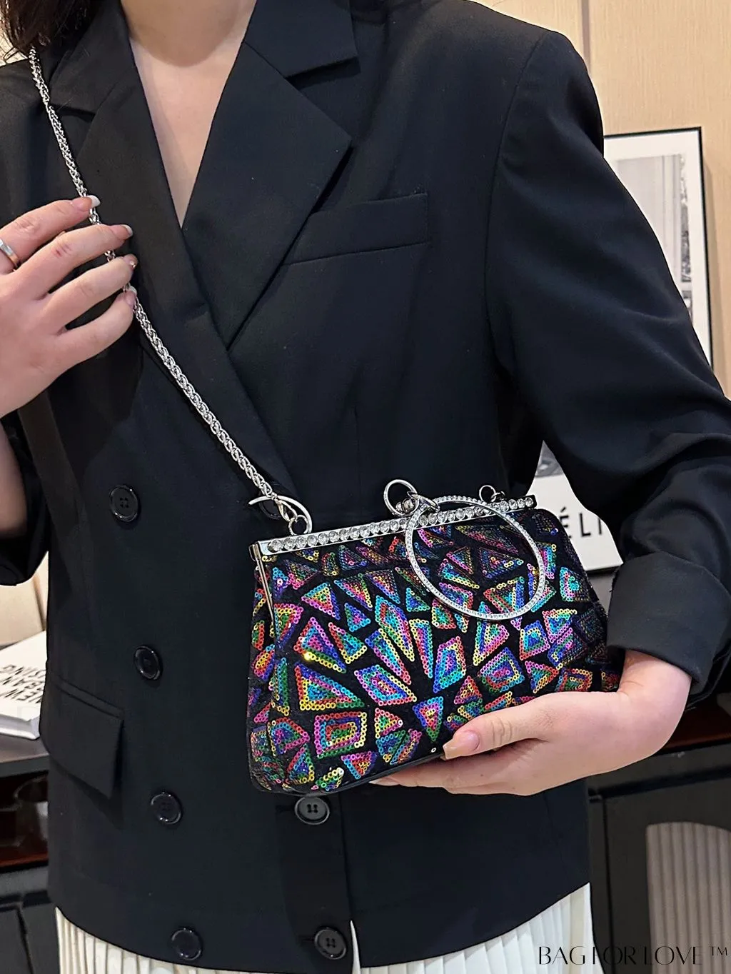 BagForLove - Chic Sequin Handbag with Ring Chain - Compact and Stylish