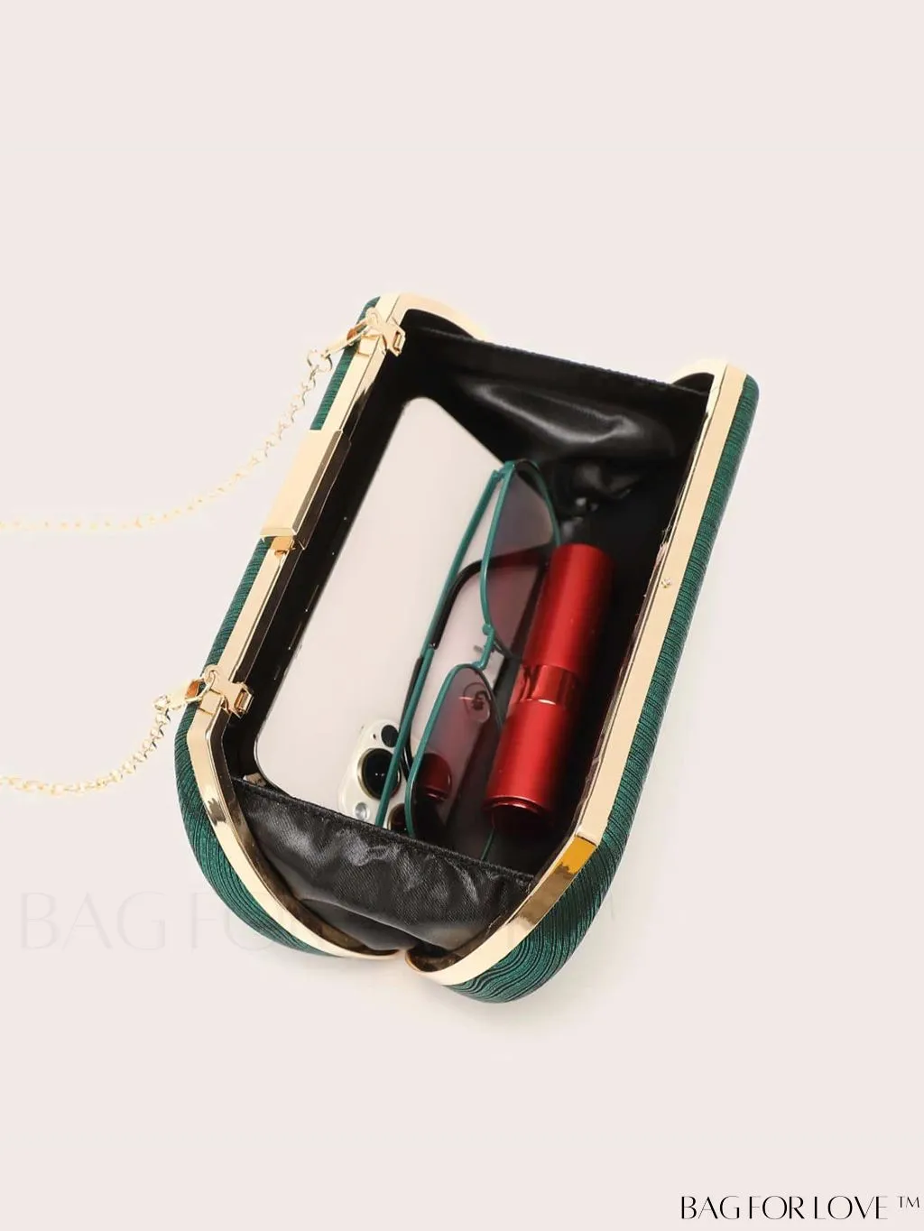 BagForLove - Compact Box Bag with Chain Strap - Ideal Bridal Purse for Weddings, Proms & Parties