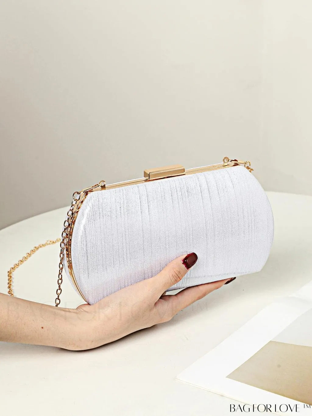 BagForLove - Compact Box Bag with Chain Strap - Ideal Bridal Purse for Weddings, Proms & Parties