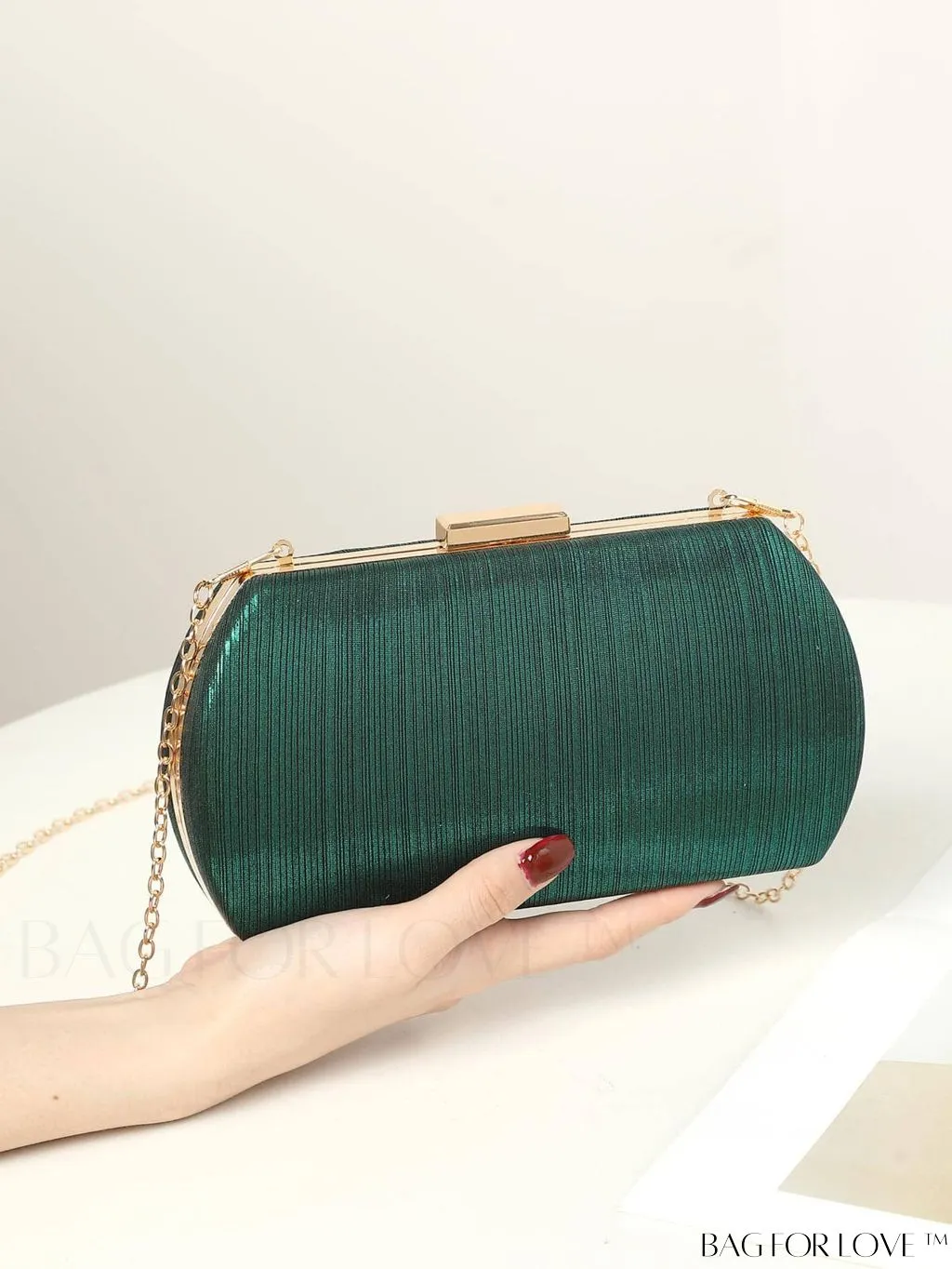 BagForLove - Compact Box Bag with Chain Strap - Ideal Bridal Purse for Weddings, Proms & Parties