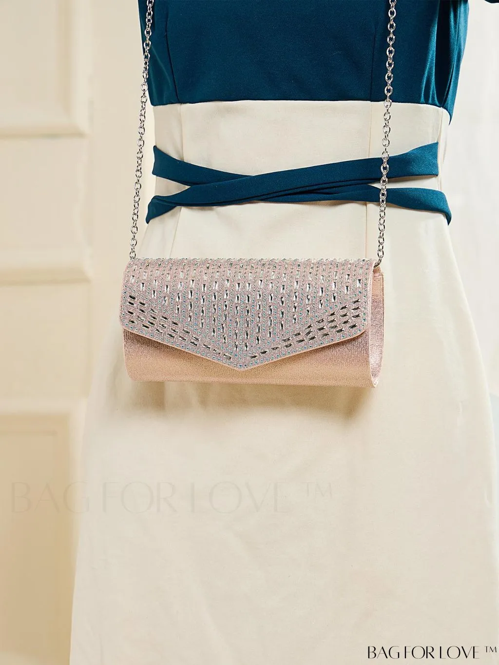 BagForLove - Compact Envelope Bag with Rhinestone Embellishments