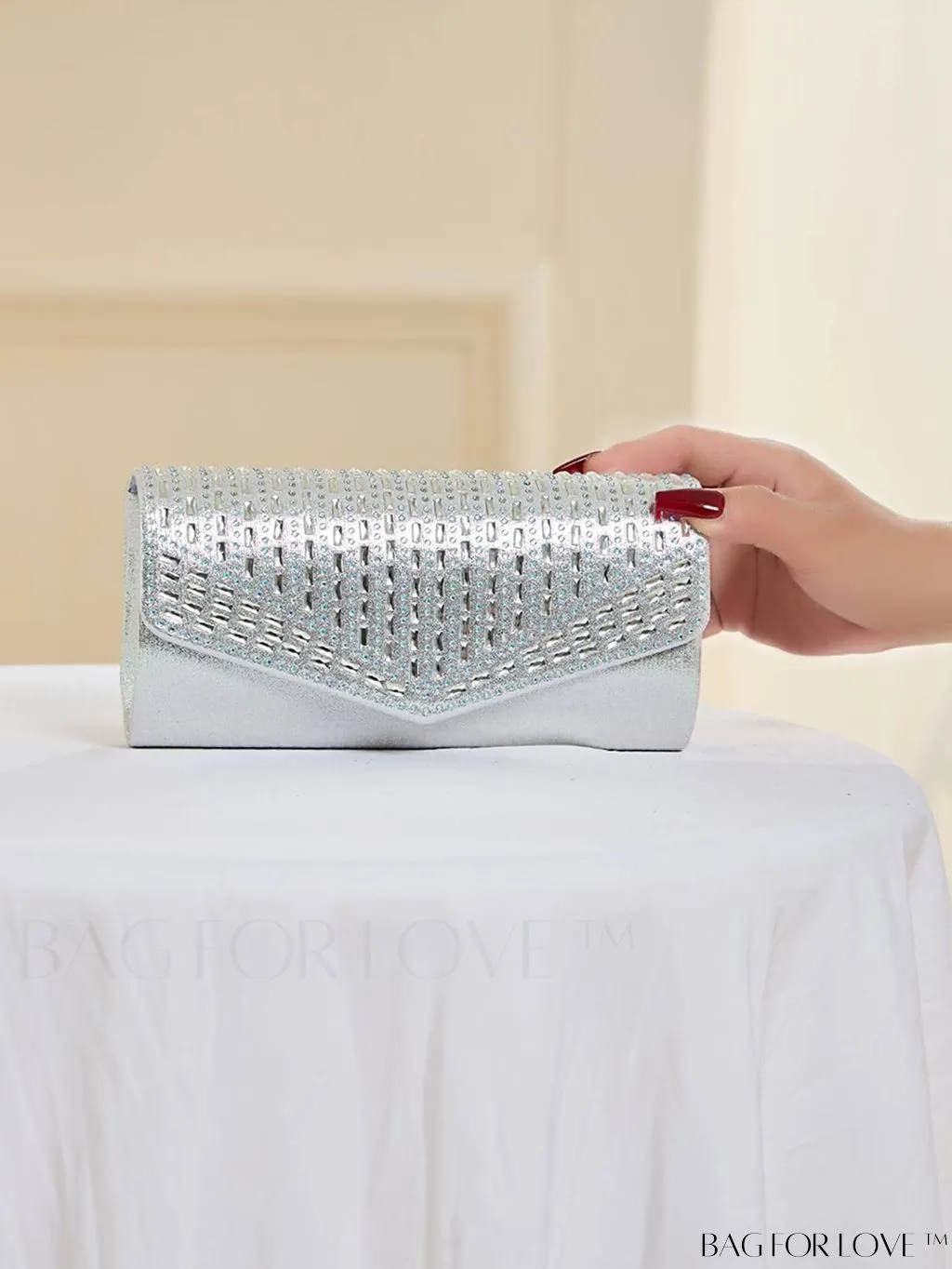 BagForLove - Compact Envelope Bag with Rhinestone Embellishments