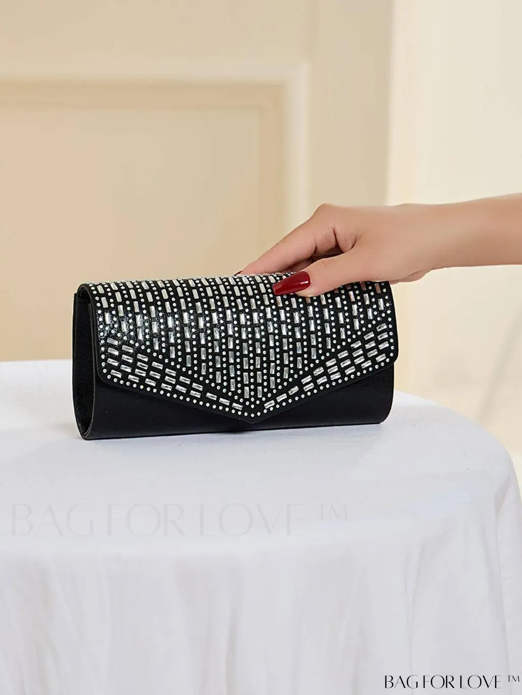 BagForLove - Compact Envelope Bag with Rhinestone Embellishments