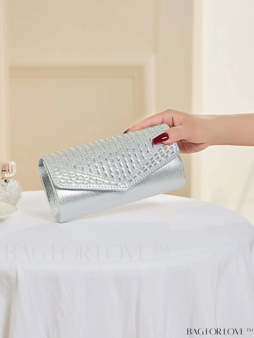BagForLove - Compact Envelope Bag with Rhinestone Embellishments