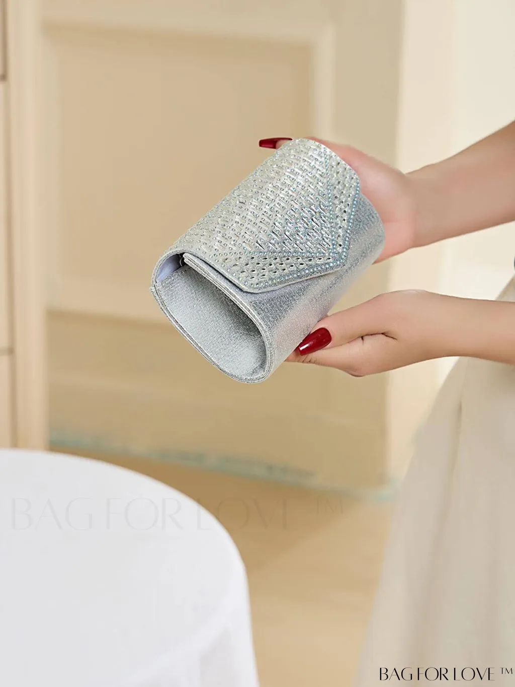 BagForLove - Compact Envelope Bag with Rhinestone Embellishments