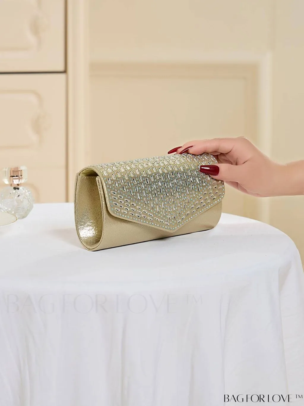 BagForLove - Compact Envelope Bag with Rhinestone Embellishments