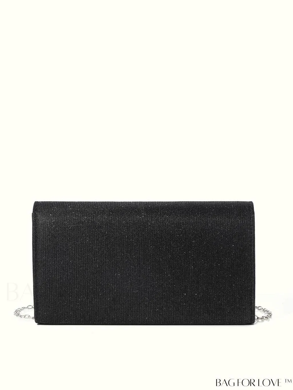 BagForLove - Compact Glitter Flap Bag with Metal Embellishments