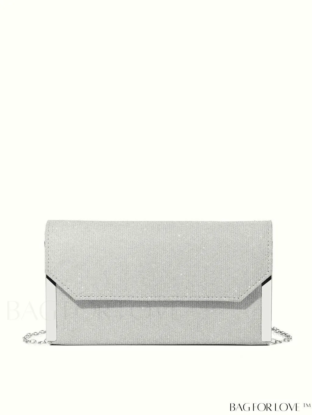 BagForLove - Compact Glitter Flap Bag with Metal Embellishments