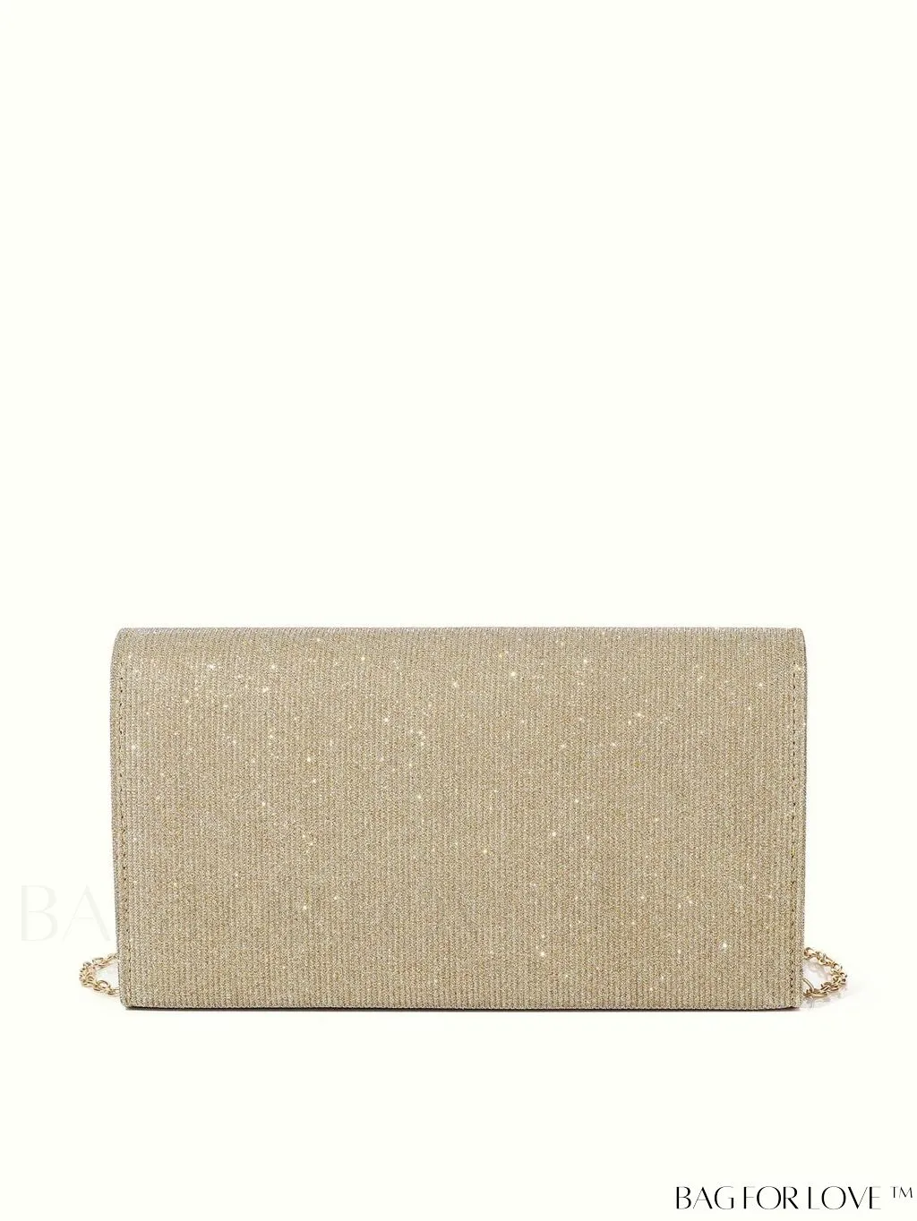 BagForLove - Compact Glitter Flap Bag with Metal Embellishments