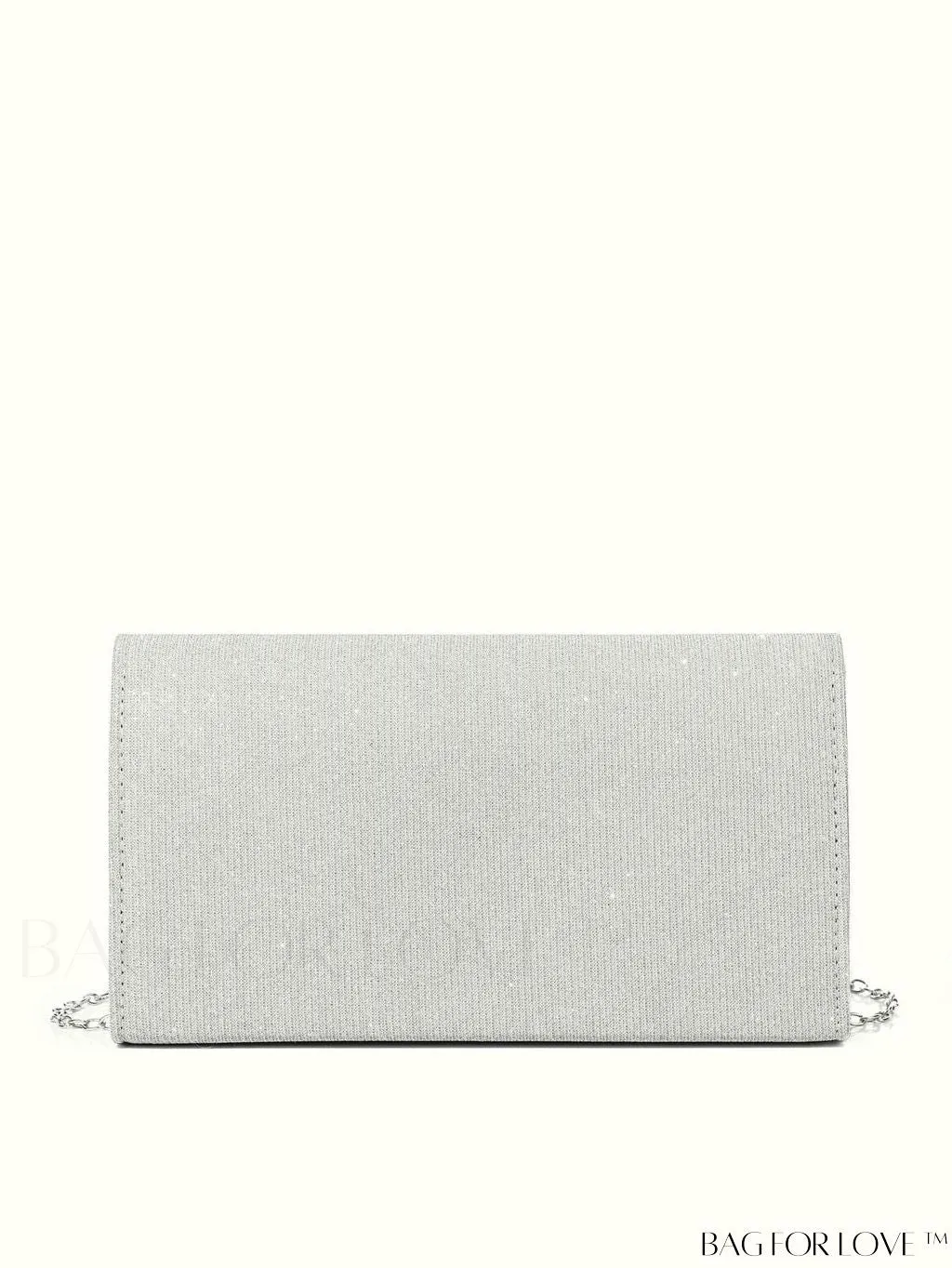 BagForLove - Compact Glitter Flap Bag with Metal Embellishments