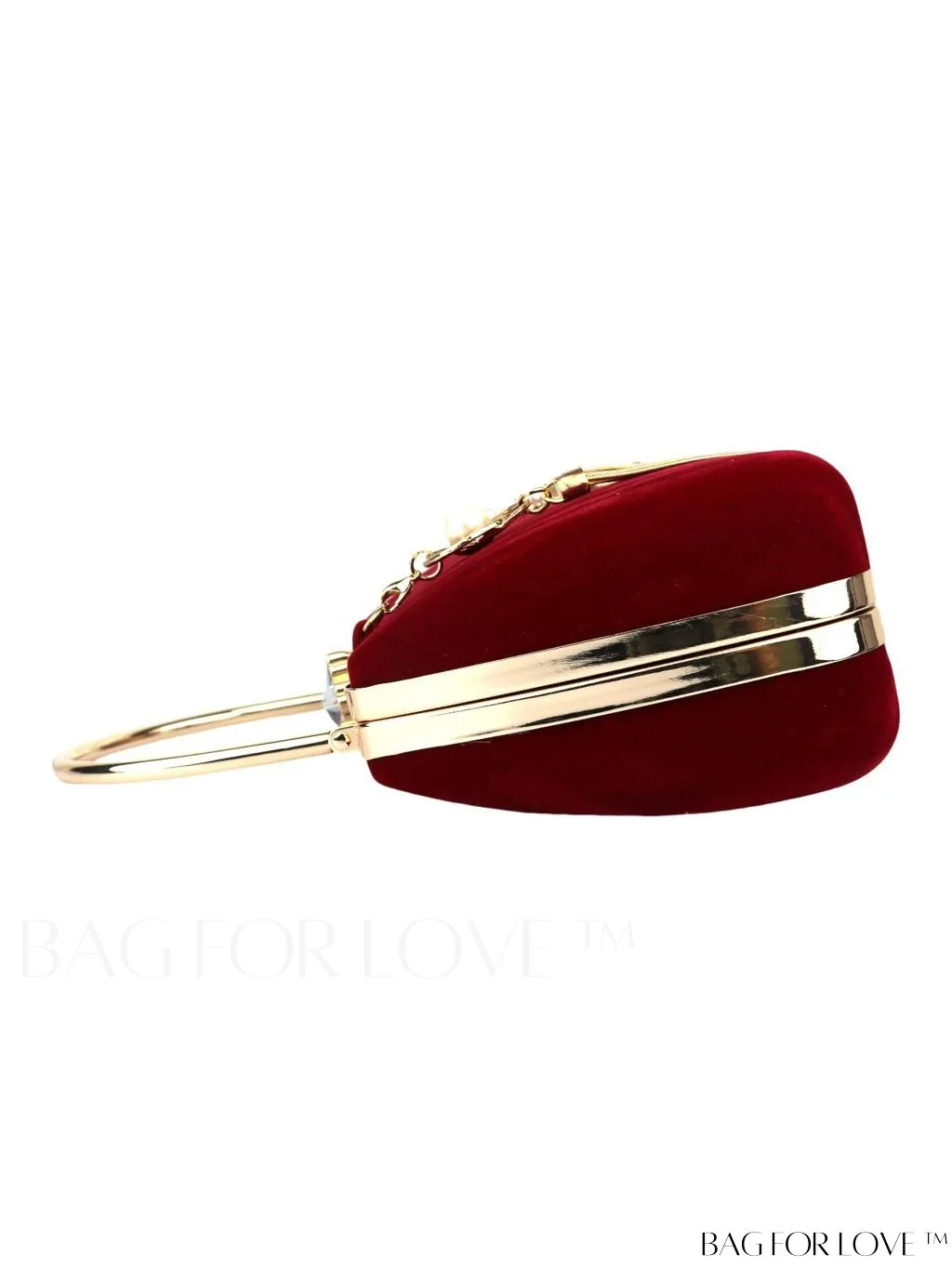 BagForLove - Compact Pearl & Rhinestone Box Bag with Tassel Embellishment