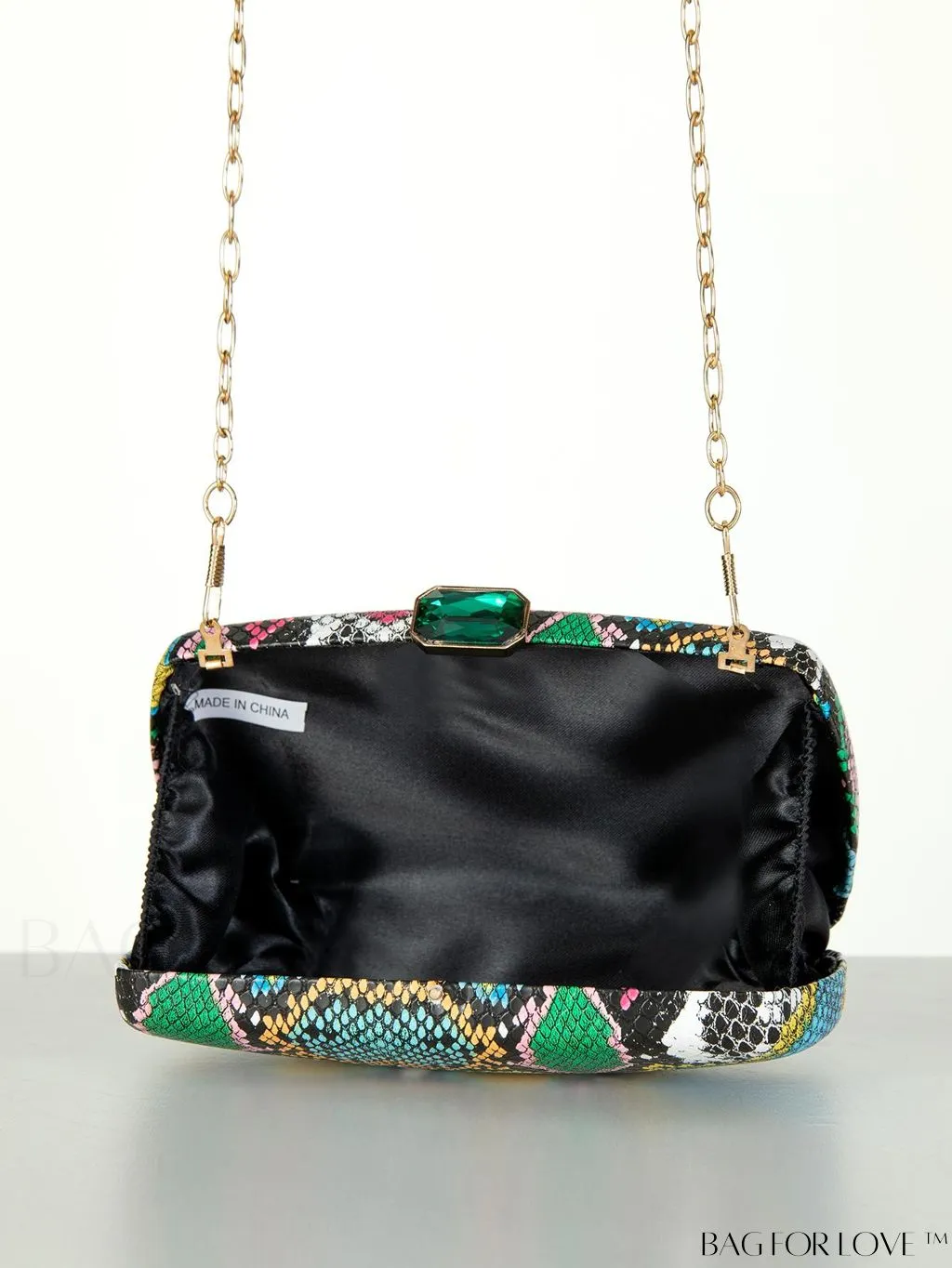 BagForLove - Compact Pu Leather Square Bag with Stylish Snake Pattern Design