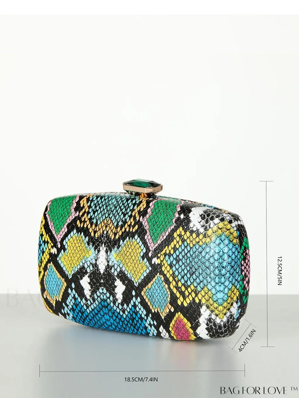 BagForLove - Compact Pu Leather Square Bag with Stylish Snake Pattern Design