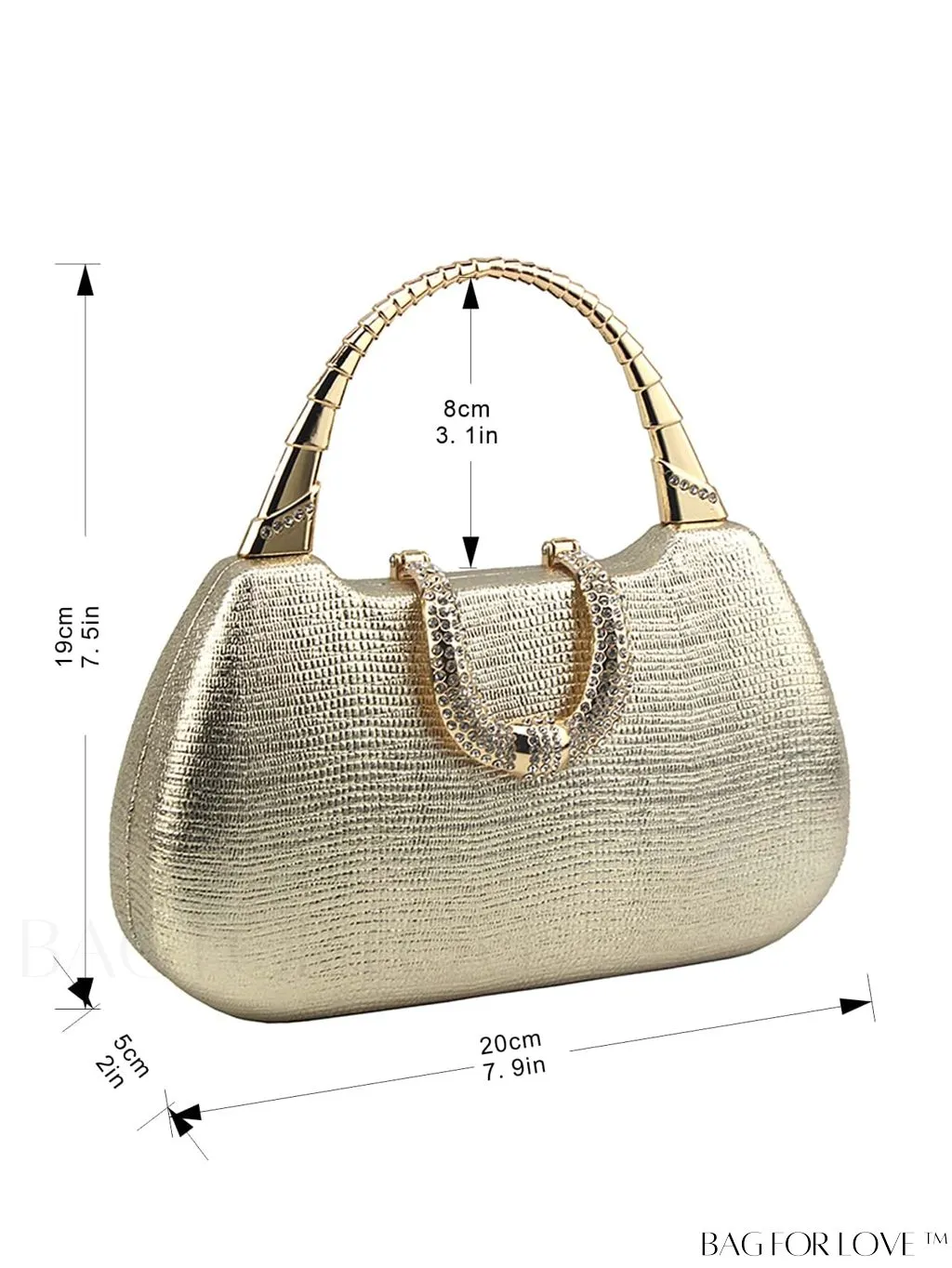 BagForLove - Compact Rhinestone-Adorned Glitter Box Bag
