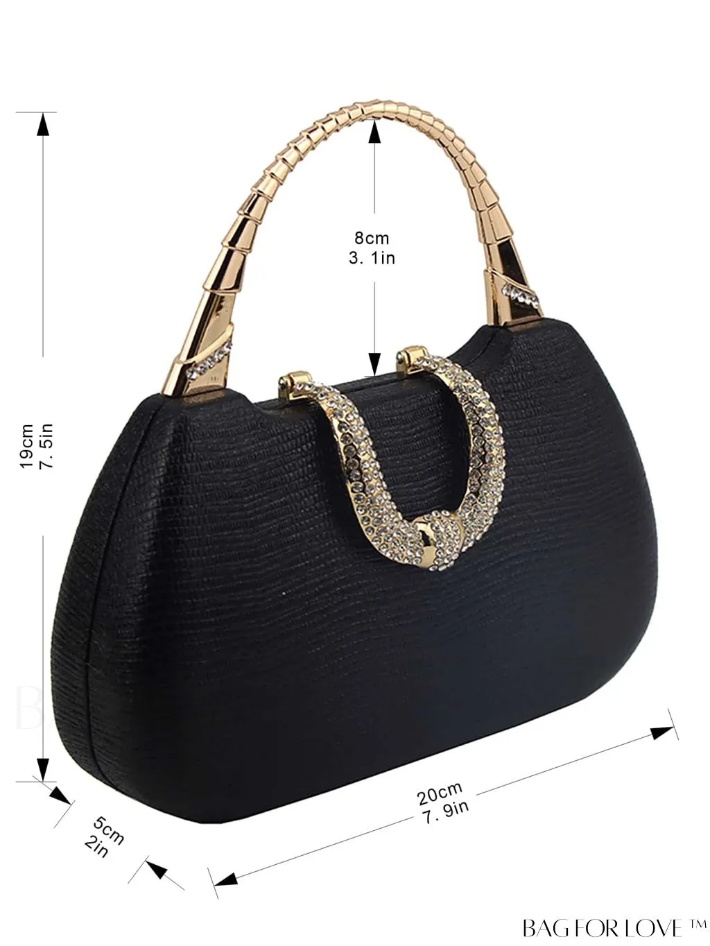 BagForLove - Compact Rhinestone-Adorned Glitter Box Bag