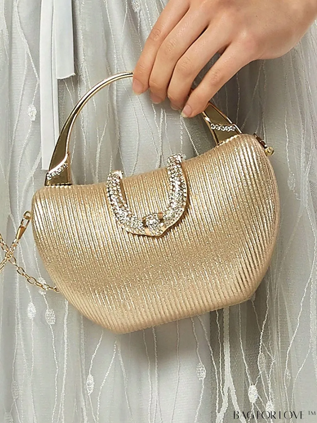 BagForLove - Compact Rhinestone-Adorned Glitter Box Bag