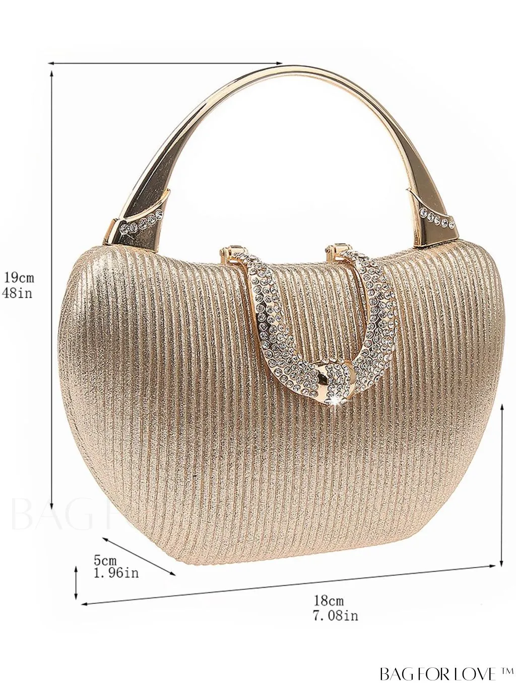 BagForLove - Compact Rhinestone-Adorned Glitter Box Bag